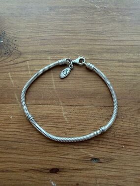 Pandora Silver Snake Chain Bracelet with claw clasp Sz 7.9